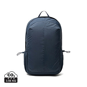 RCS Recycled Nylon Backpack with Front Zipper, Navy Blue