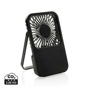 RCS Recycled Plastic Desk Rechargeable Fan, Black