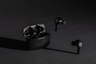 RCS recycled plastic Swiss Peak ANC TWS earbuds