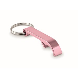 Recycled aluminium key ring, baby pink