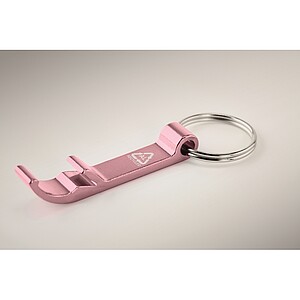 Recycled aluminium key ring, baby pink