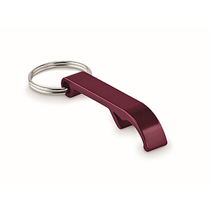 Recycled aluminium key ring, burgundy