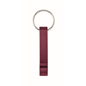 Recycled aluminium key ring, burgundy