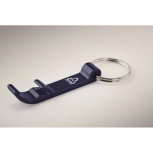Recycled aluminium key ring, french navy
