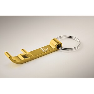 Recycled aluminium key ring, gold