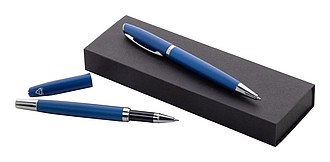 Recycled aluminium pen set, royal blue