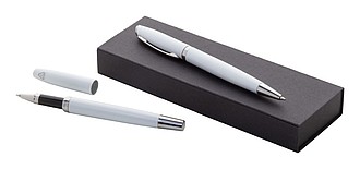 Recycled aluminium pen set, white