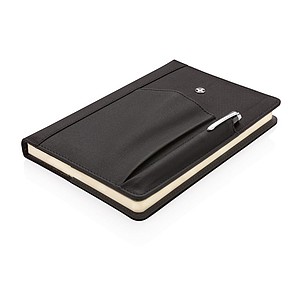 Refillable notebook and pen set, black