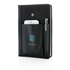 Refillable notebook and pen set, black