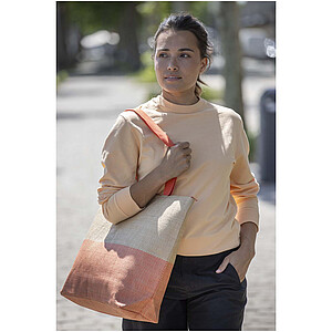 Rhythm straw paper large zipped tote bag 21L