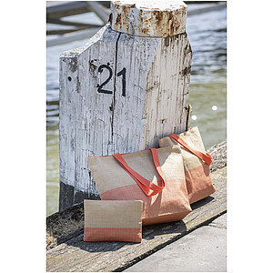 Rhythm straw paper large zipped tote bag 21L
