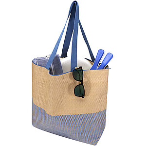 Rhythm straw paper large zipped tote bag 21L