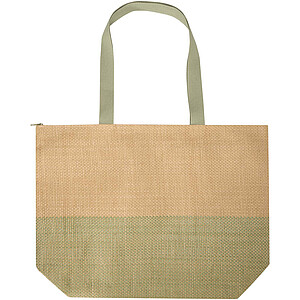 Rhythm straw paper large zipped tote bag 21L