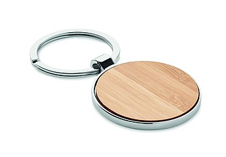 Round key ring metal bamboo