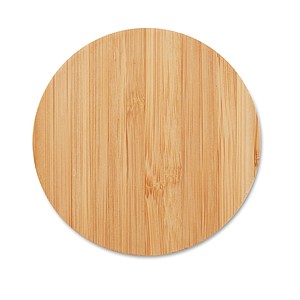 Round wireless charger bamboo