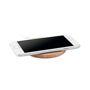 Round wireless charger bamboo
