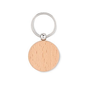 Round wooden key ring