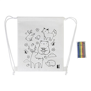 RPET colouring drawstring bag, animals