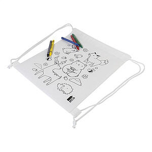 RPET colouring drawstring bag, animals
