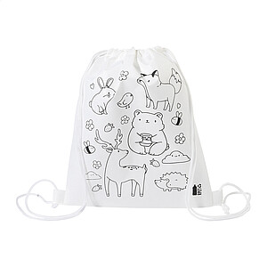 RPET colouring drawstring bag, animals