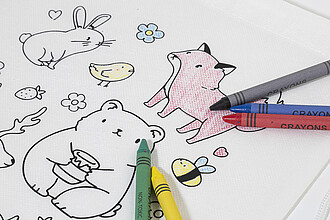 RPET colouring drawstring bag, animals