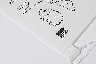 RPET colouring drawstring bag, animals