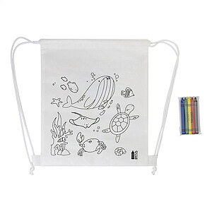 RPET colouring drawstring bag, sea