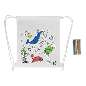 RPET colouring drawstring bag, sea
