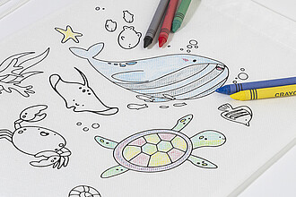RPET colouring drawstring bag, sea