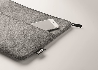 RPET felt zipped laptop bag