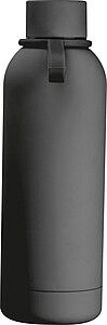 Rubberised drinking bottle with loop, 700 ml, anthracite