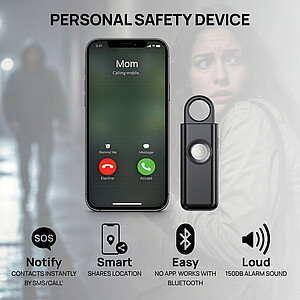 Safio RCS re-chargeable emergency alarm with SOS function