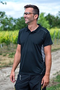SCHWARZWOLF PALISADE polo shirt, MEN black/grey XXL