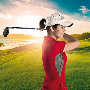 SCHWARZWOLF PALISADE polo shirt, WOMEN red/grey M