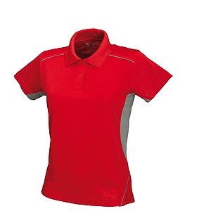 SCHWARZWOLF PALISADE polo shirt, WOMEN red/grey XL