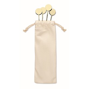 Set of 4 stainless steel drink stirrers