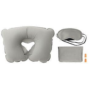 Set w/ pillow, eye mask, plugs, grey