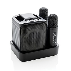 Singvibe RCS recycled plastic karaoke set with double mic, black