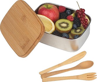 Spacious Stainless Steel Lunchbox with Bamboo Lid