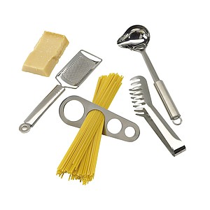 Spaghetti set "Al Dente", 4 pieces,colour silver