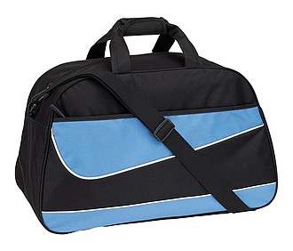 Sports bag "Pep" with a zip front pocket and main zip pocket,colour black, blue