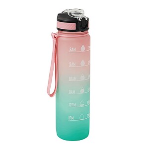 Sports water bottle, pink, turquoise