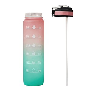 Sports water bottle, pink, turquoise
