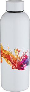 Spring 750 ml sublimation RCS recycled single wall stainless steel water bottle, white