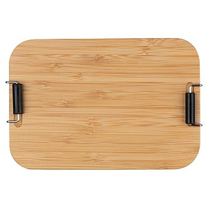 stainless steel lunchbox with bamboo lid