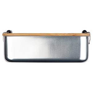 stainless steel lunchbox with bamboo lid