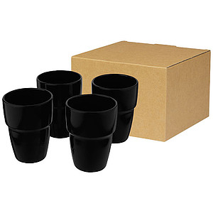 Staki 4-piece 280 ml stackable mug gift set