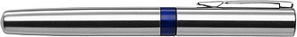 Steel ballpen with black ink.Blue