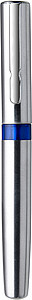 Steel ballpen with black ink.Blue