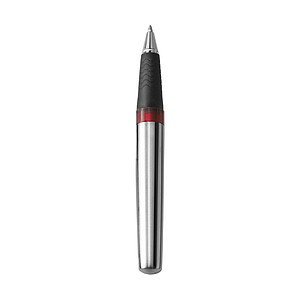 Steel ballpen with black ink.Red